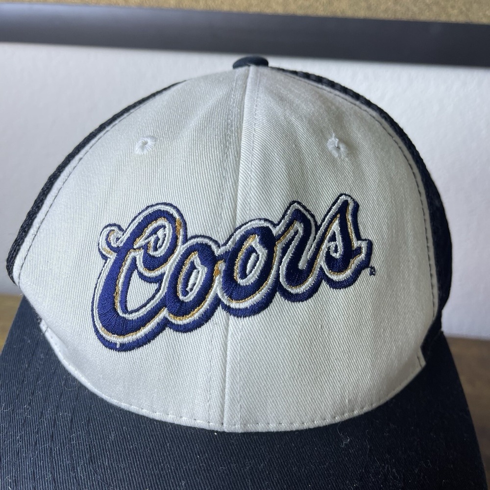 Vtg Coors Original Beer Adj Back Trucker Hat Black Embroidered Logo Cap - Picture 2 of 6
